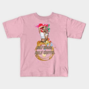 Half Human Half Coffee Kids T-Shirt